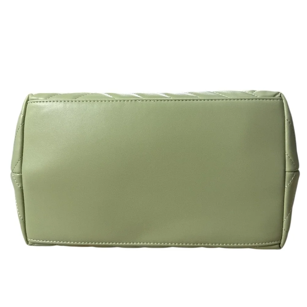 Cavalli Class Rosangella Quilted Satchel Light Green Eco-Leather Handbag‎ NWT